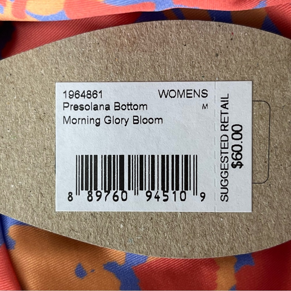 PRANA NWT WOMEN’S PRESOLANA SWIM BOTTOMS MORNING GLORY BLOOM MEDIUM - Picture 5 of 10